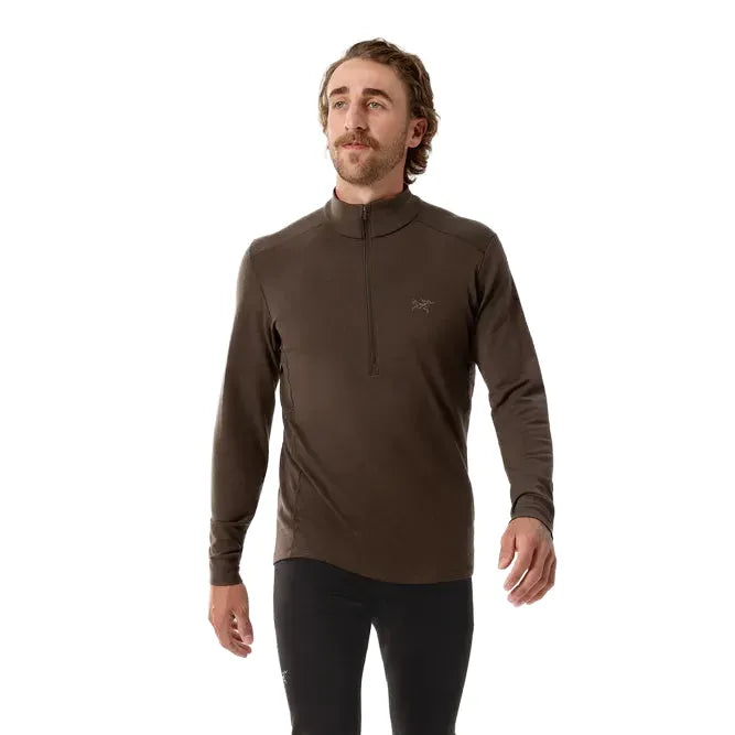 Arc'teryx Men's Rho Merino Wool Zip Neck in Carob