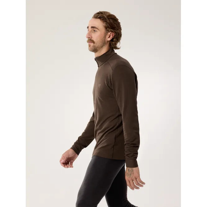 Arc'teryx Men's Rho Merino Wool Zip Neck in Carob