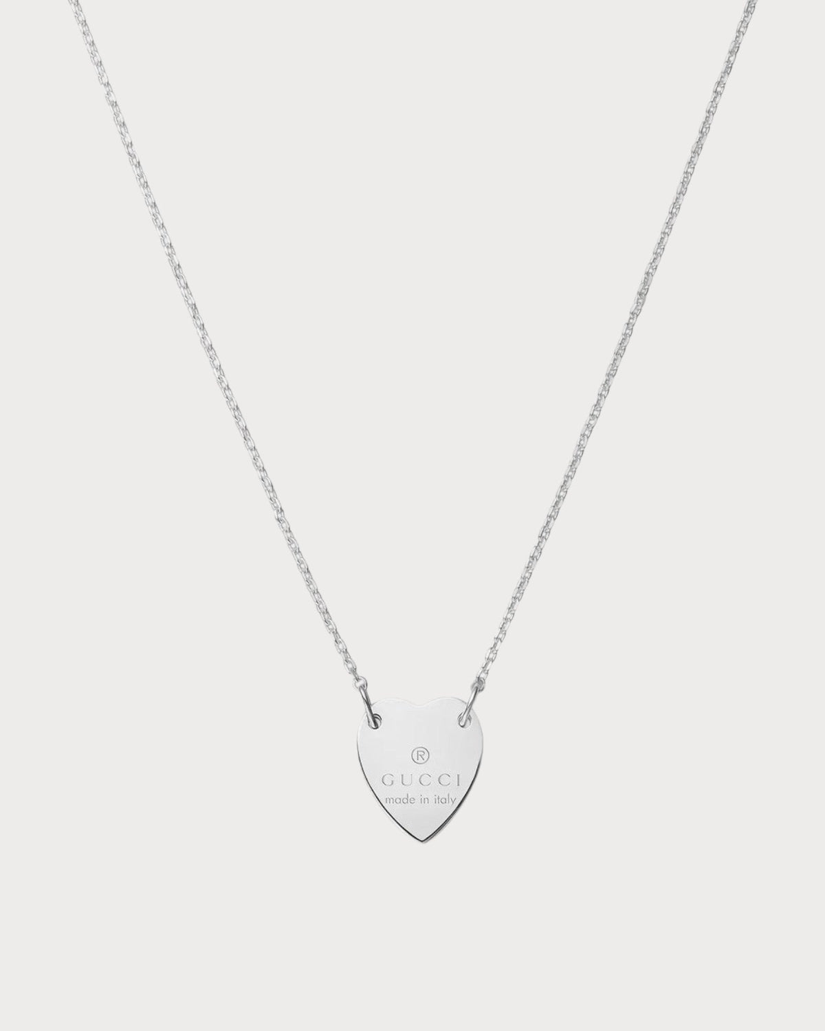 GUCCI Trademark Necklace with Heart Pendant(Silver)