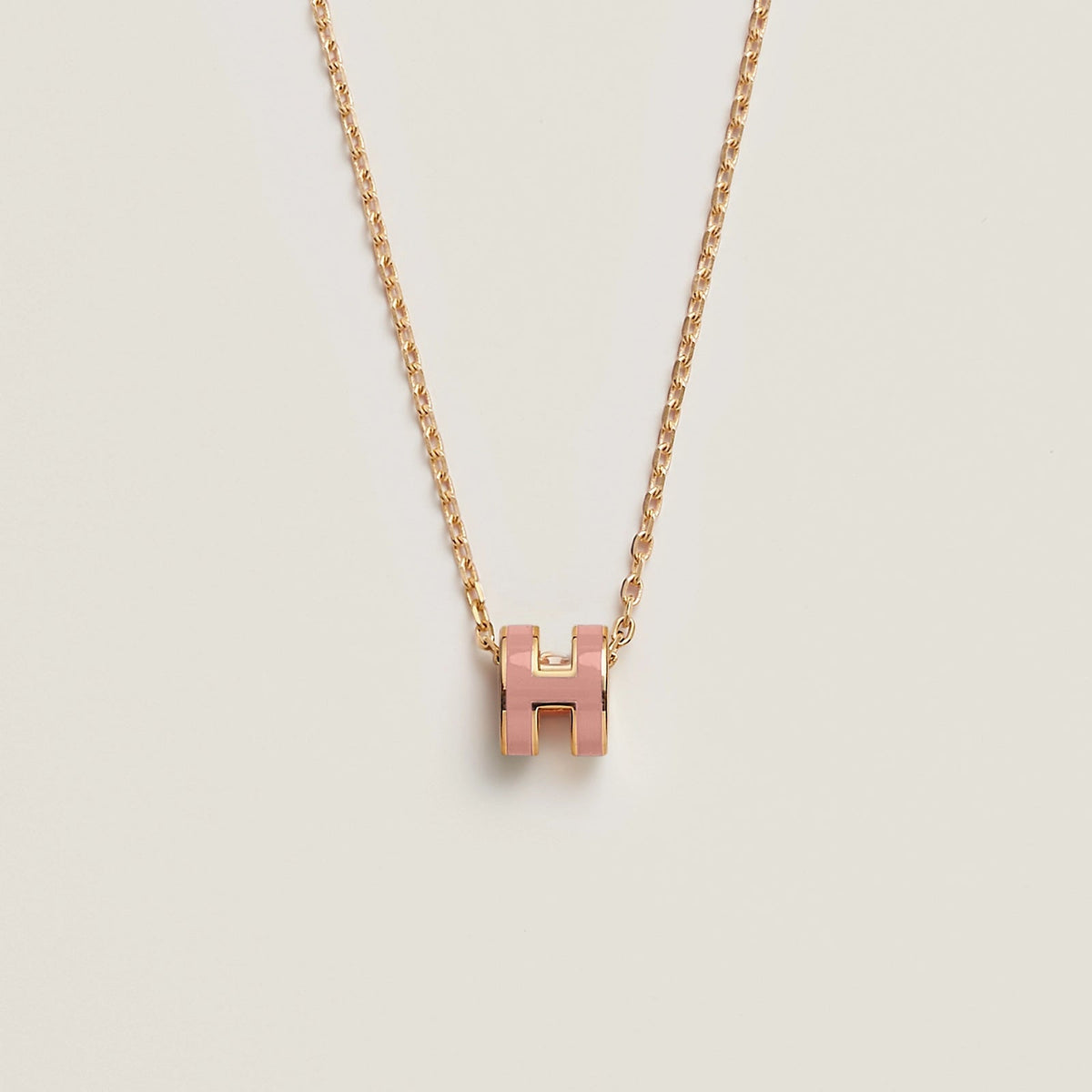 HERMES Gold Pop H Necklace Metal(Mini/Many)