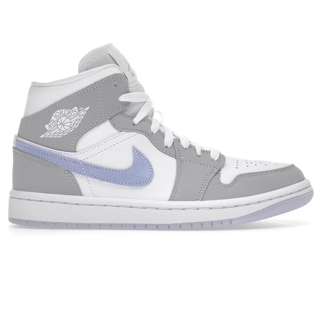 Air Jordan 1 Mid Wolf Grey Blue - Women's Sneakers