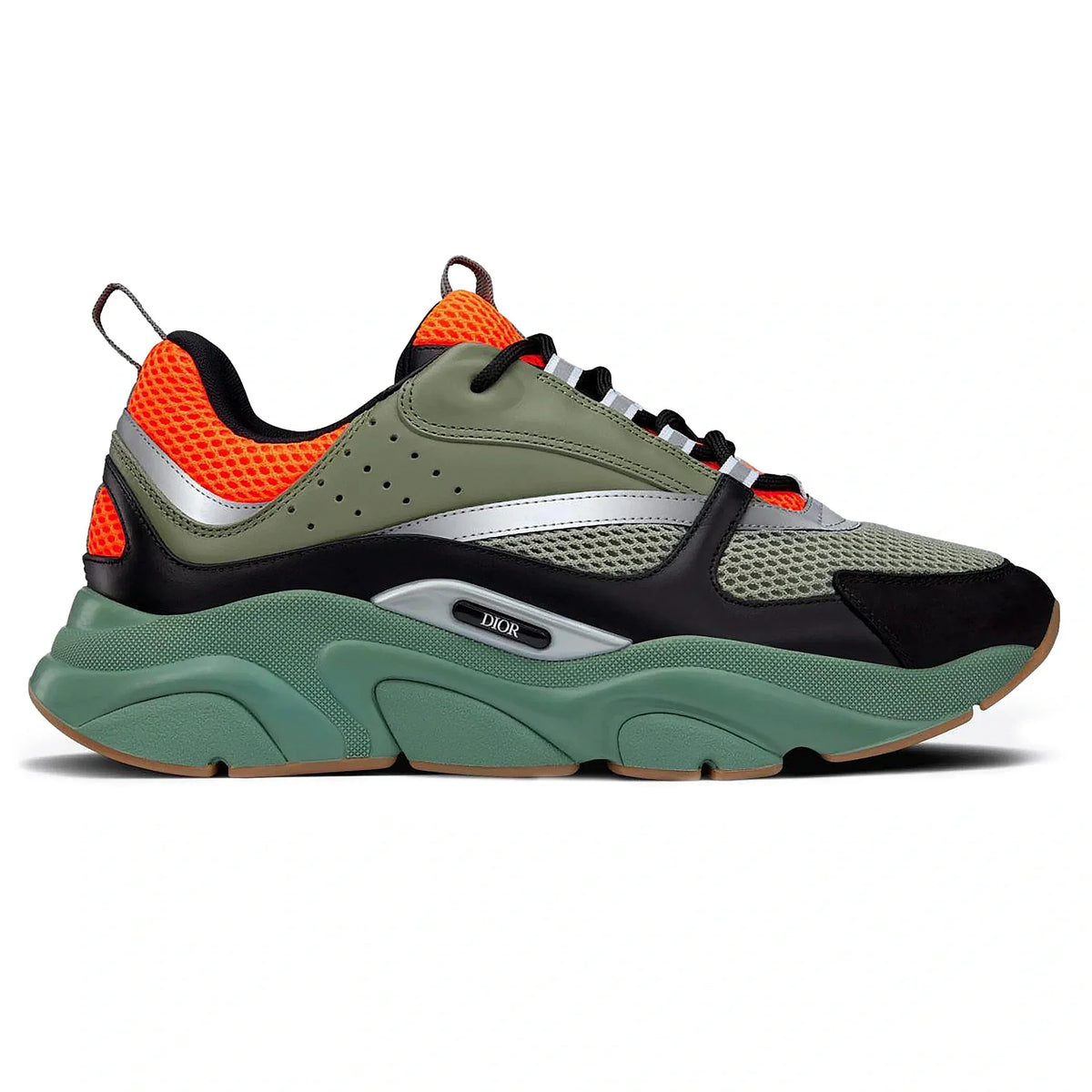 Dior B22 Orange Olive Black Trainer - Green
