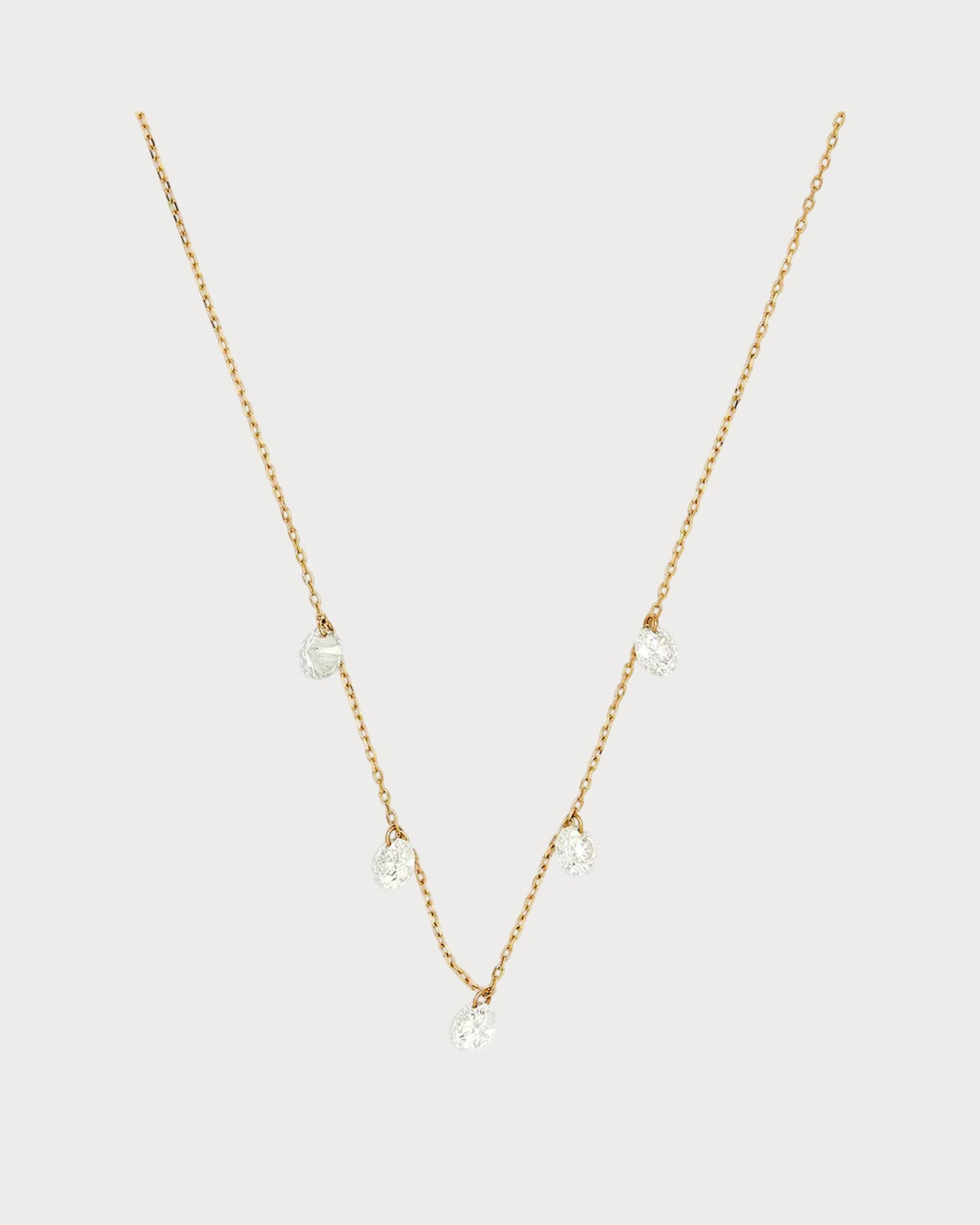 PERSEE Yellow Gold and Diamond 5-Stone Danae Necklace(Yellow Gold)