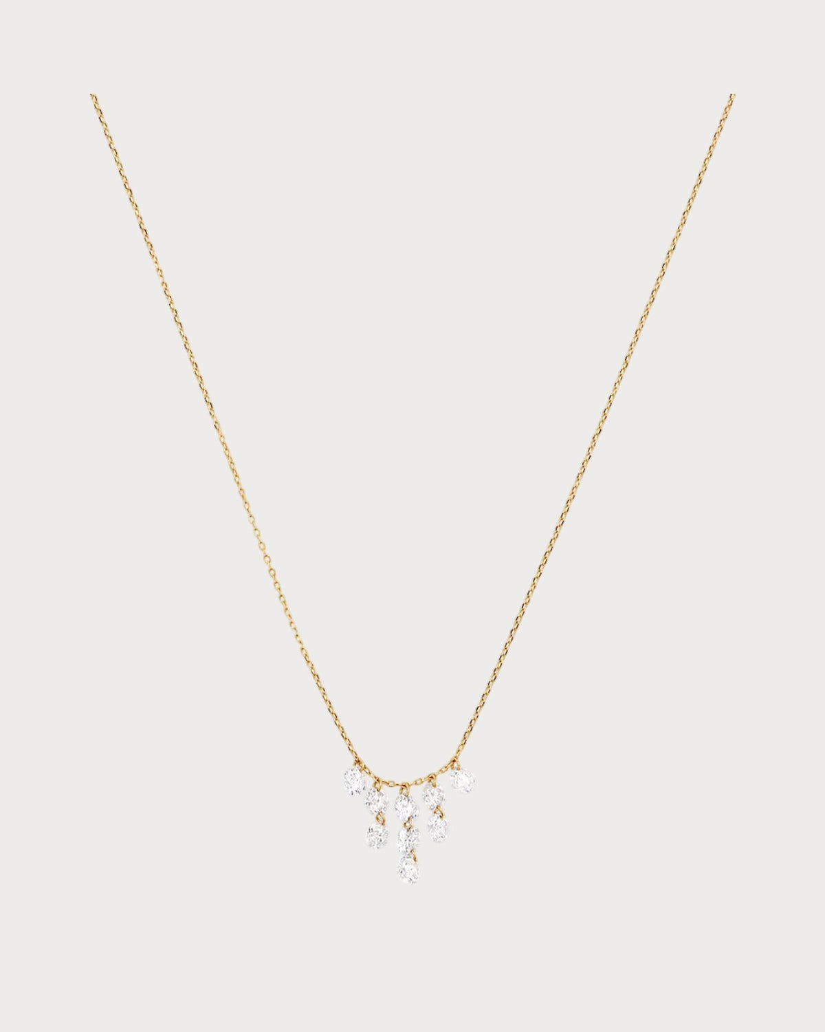 PERSEE Yellow Gold and Diamond Celeste Triangle Necklace(Yellow Gold)